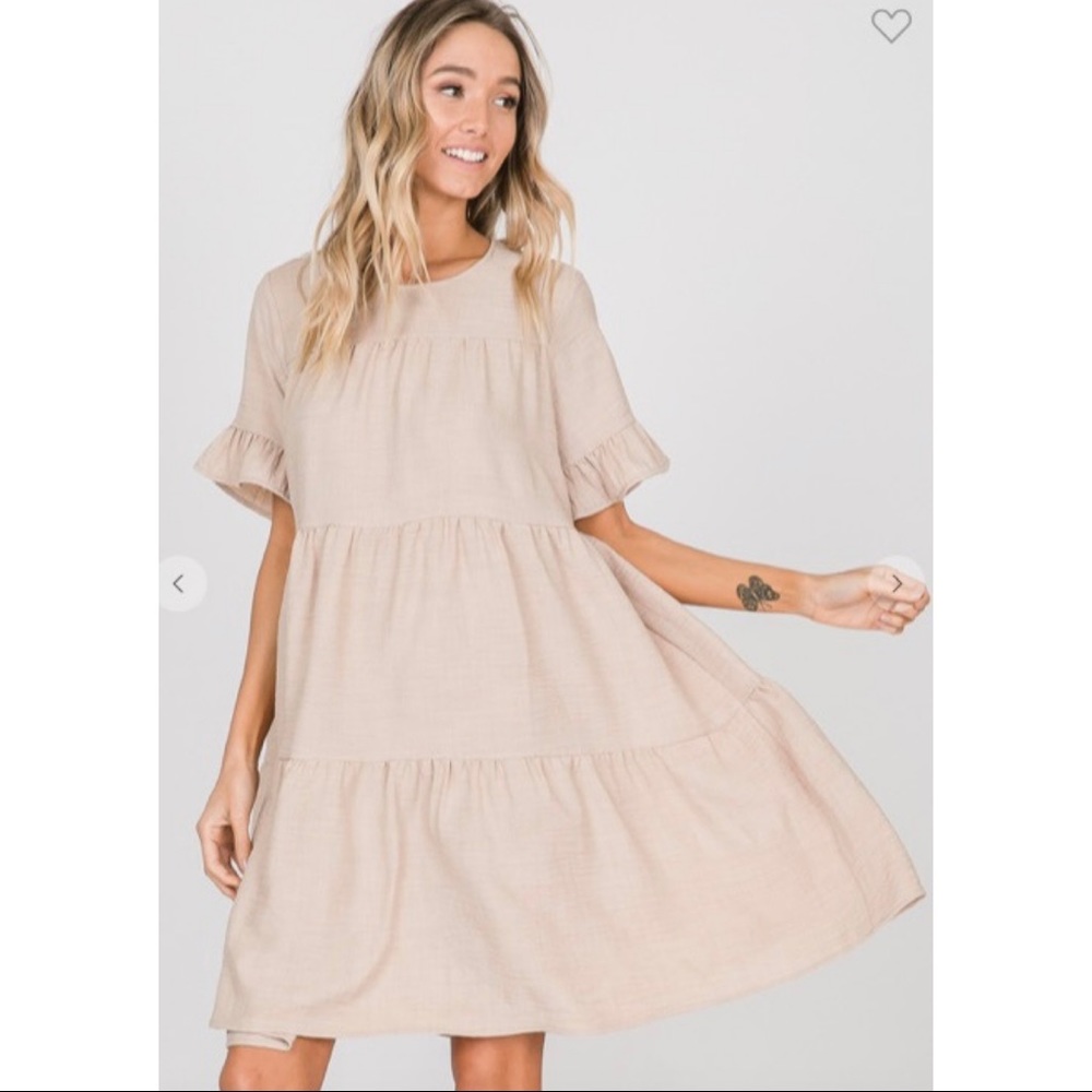 Hailey&Co Taupe Tiered Dress